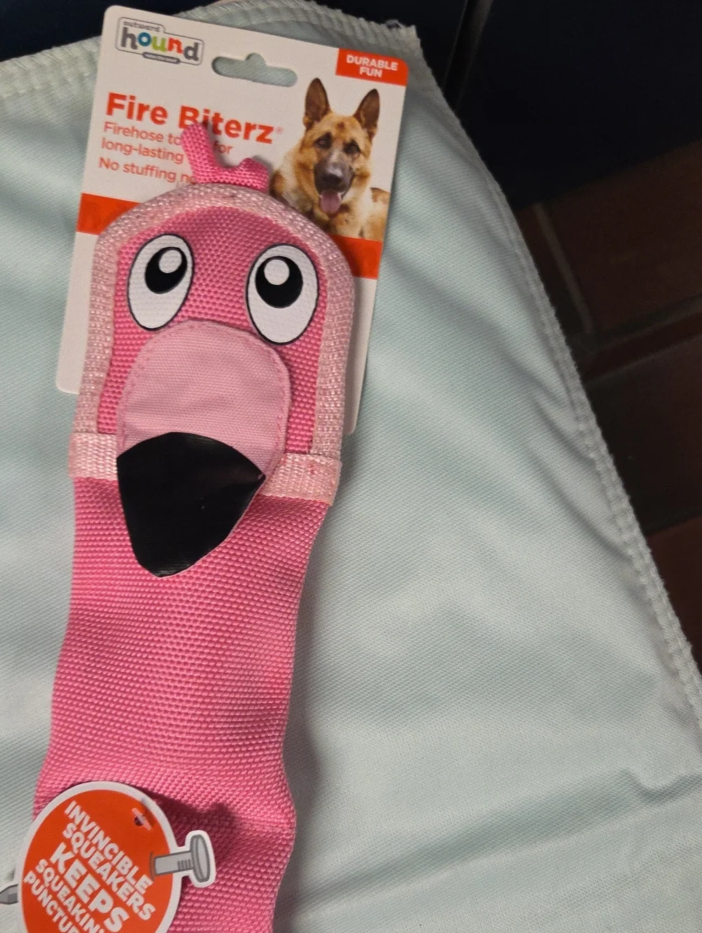 Outward Hound Pink Flamingo Fire Hose Tug & Fetch Toy
